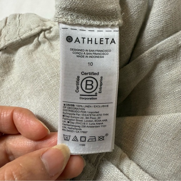 Athleta 100% Linen Stylish Tan Skirt Size 10 - Picture 7 of 10